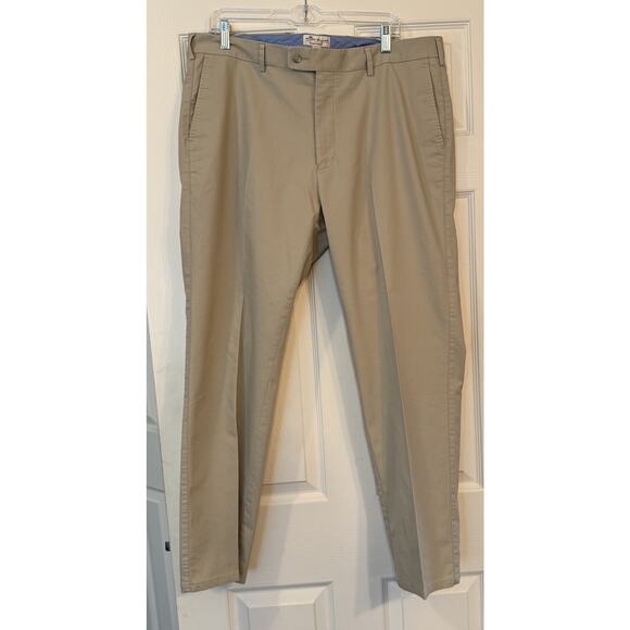 Peter Millar Pants Crown Comfort 38x30 Beige Pleated Office Professional Golf - Picture 1 of 9